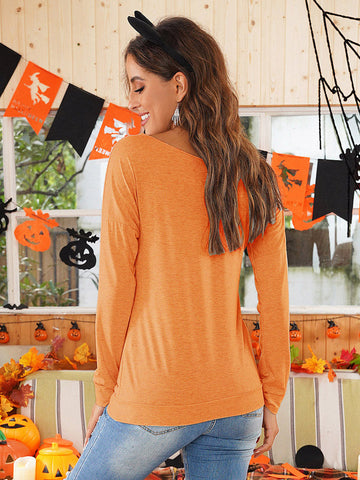 Jack ‘O Lantern Off Shoulder Top - Orange