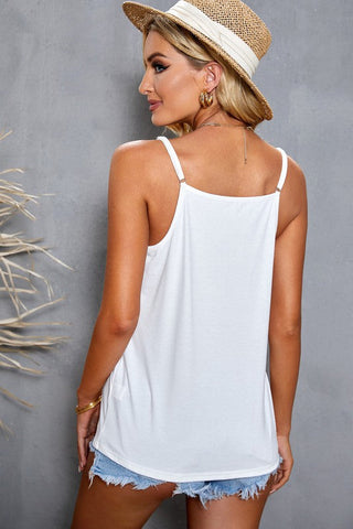 Lace Spaghetti Strap Top - White
