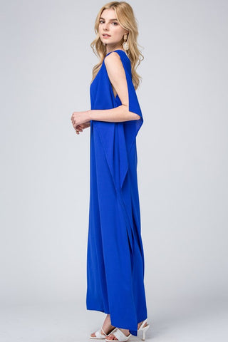 One Shoulder Maxi Dress - Royal