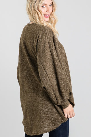 Ultra Soft Dolman Sleeve Cardigan - Olive