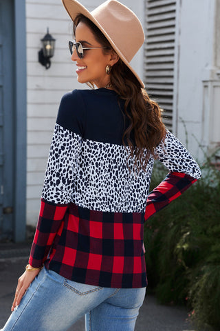 Sequined Buffalo Plaid Top