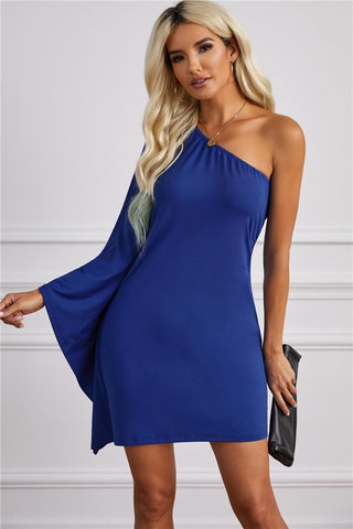 One Shoulder Dress - Royal