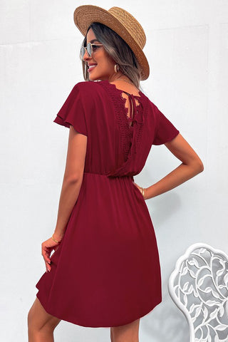 Simple Solid Dress - Wine