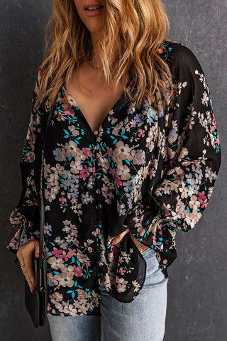 Black Floral Blouse