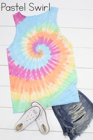 Tie Dye Tank Top - Pastel Swirl