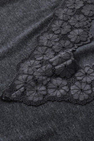 Lace Spaghetti Strap Top - Charcoal