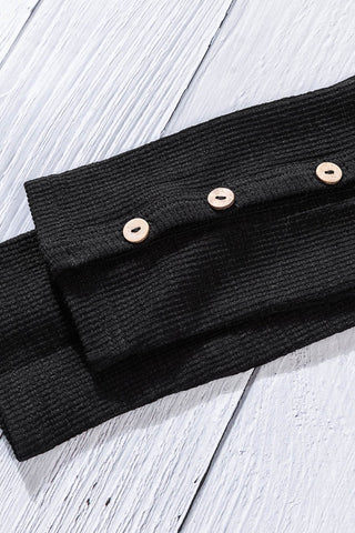 Fall Henley Top - Black