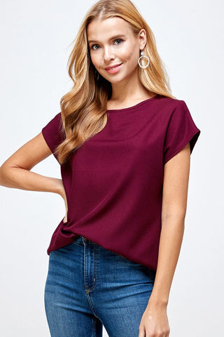 Cap Sleeve Top - Wine