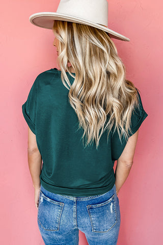 Silky Short Sleeve Top - Green