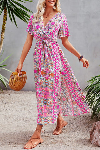 Boho Style Maxi Dress - Pink