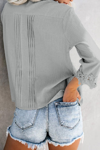 Daisy Crochet Blouse - Gray