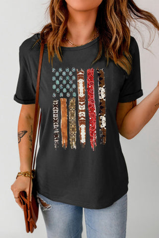 Colorful Flag Print Top