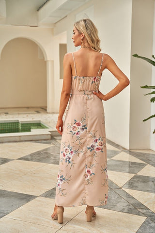 Front Slit Maxi Dress - Taupe