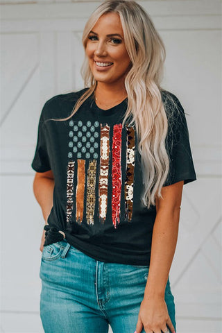 Colorful Flag Print Top