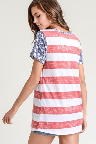 American Flag Pocket Tee