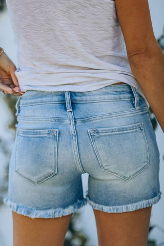 Super Stretch Cut Off Jean Shorts - Light Wash