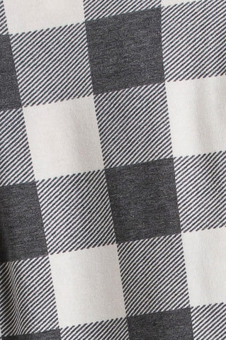 Ivory and Black  Buffalo Plaid Tie Top