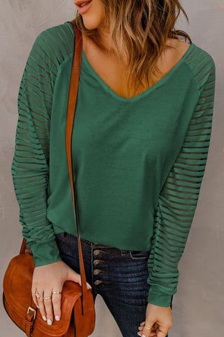 Mesh Sleeve Top - Green