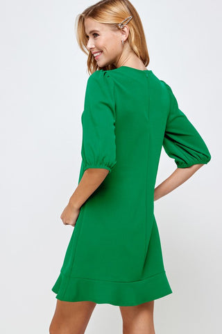 Ruffle Dress - Green