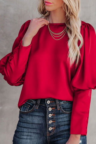 Button Cuff Top - Red