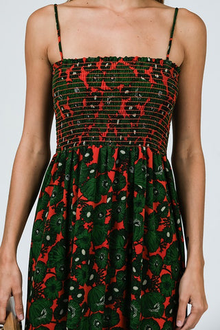Petunia Print Sundress - Tomato