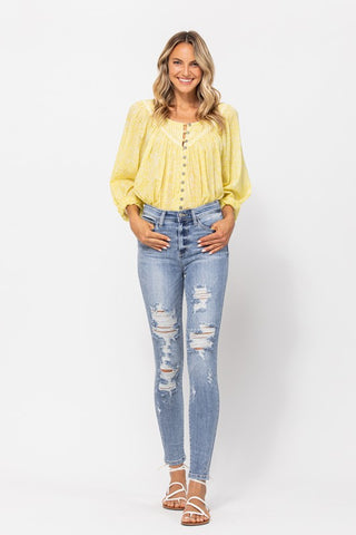 Judy Blue Splash Destroyed Skinny Jeans -