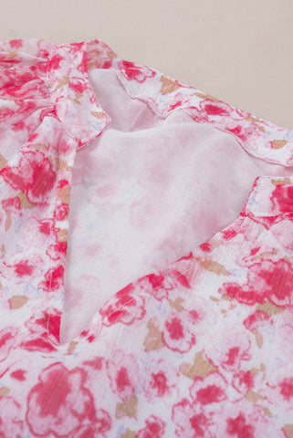 Floral Pullover Blouse - Pink