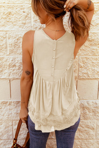 Lace Tank Top - Apricot