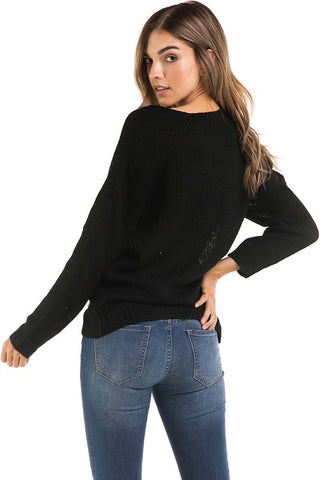 Wrapped in Warmth Sweater - Black