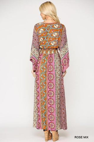 Enchanted Night Boho Maxi Dress - Rose