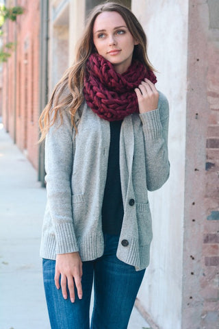 Chunky Knit Infinity Scarf - 3 colors