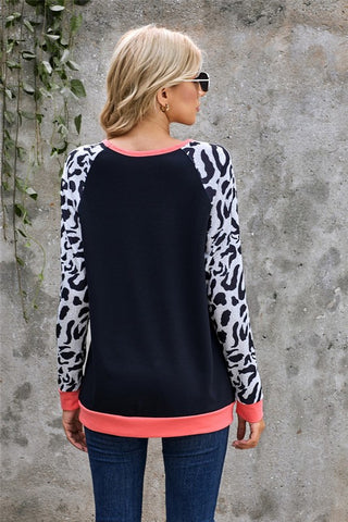 Leopard Print Sweatshirt - Black