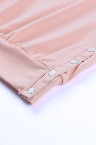 Side Snap Sweatshirt - Pink