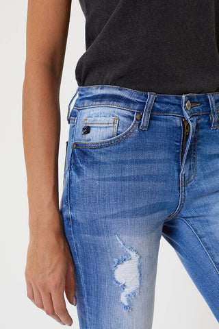 Kan Can Distressed Ankle Skinny Jeans