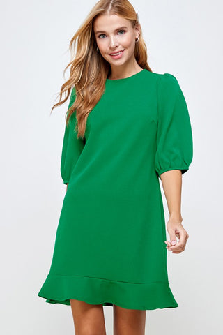 Ruffle Dress - Green