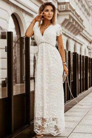 Little Flowers White Lace Dress