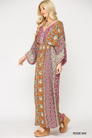Enchanted Night Boho Maxi Dress - Rose