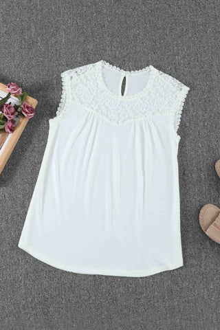 Knit Lace Summer Top - White