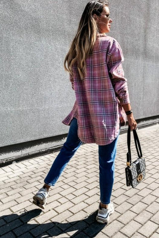 Flannel Shacket - Pink