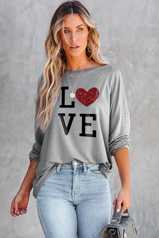 Dolman Sleeve Top - Gray Heart