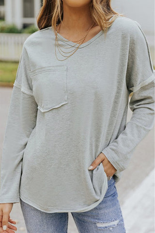 Drop Sleeve Fall Top - Gray