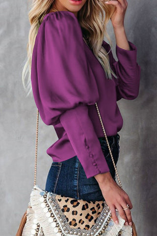 Button Cuff Top - Purple