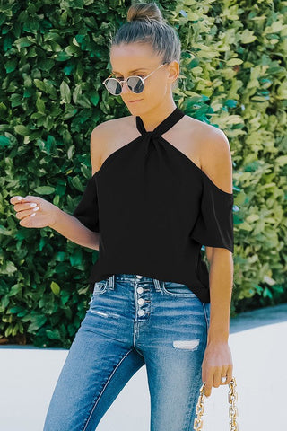 Cold Shoulder Top - Black