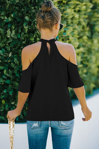 Cold Shoulder Top - Black