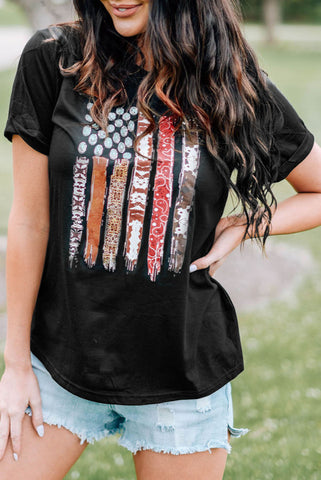 Colorful Flag Print Top