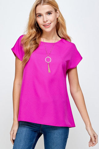 Cap Sleeve Top - Magenta