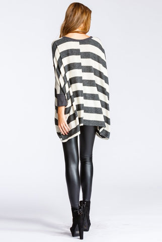 Flowy Striped Top - Oatmeal