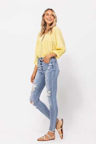 Judy Blue Splash Destroyed Skinny Jeans -