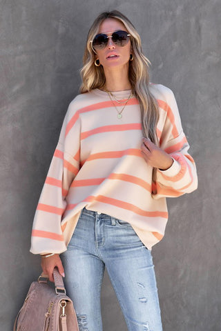 Striped Sweatshirt - Peach