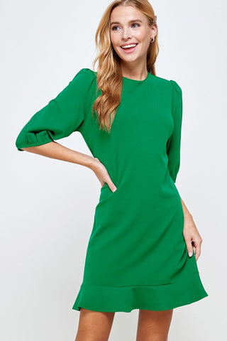 Ruffle Dress - Green